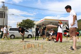熱戦を繰り広げたモルック大会