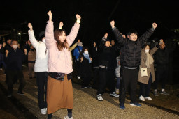 河浦町一町田八幡宮で恒例の寒詣の画像