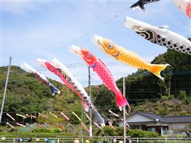 春空を元気に泳ぐこいのぼり